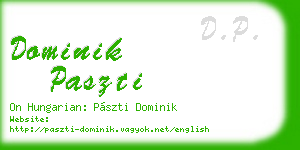 dominik paszti business card